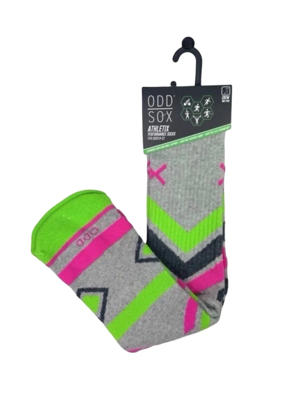 Odd Sox Athletix Performance Crew Socks - Sizes 8-12